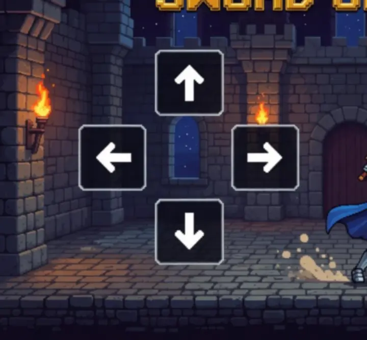Schéma des boutons tactiles de Sword Of Xolan avec emplacements des contrôles gauche et droite
